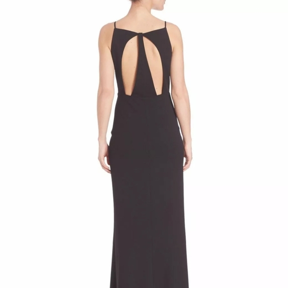 ABS Allen Schwartz Black Crepe Gown L - Picture 4 of 13